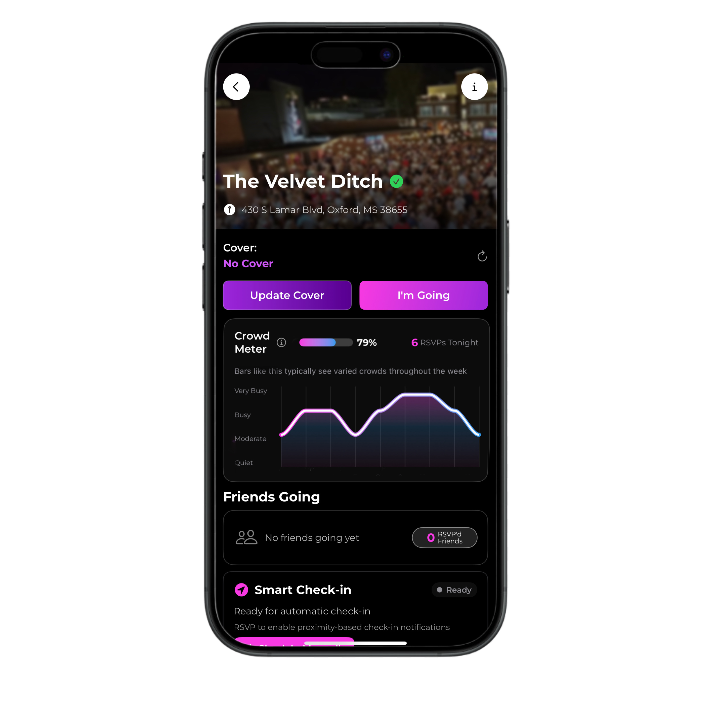 CoverMe venue profile